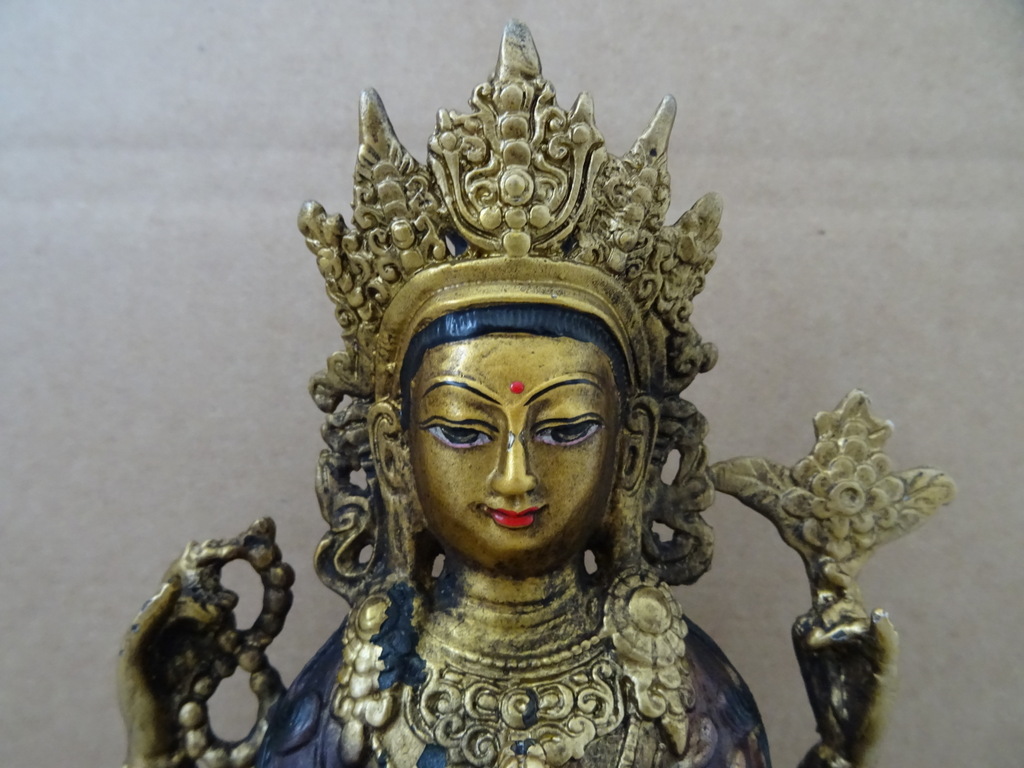 Verguld bronzen Boeddhabeeld Avalokiteshvara - Afbeelding 2