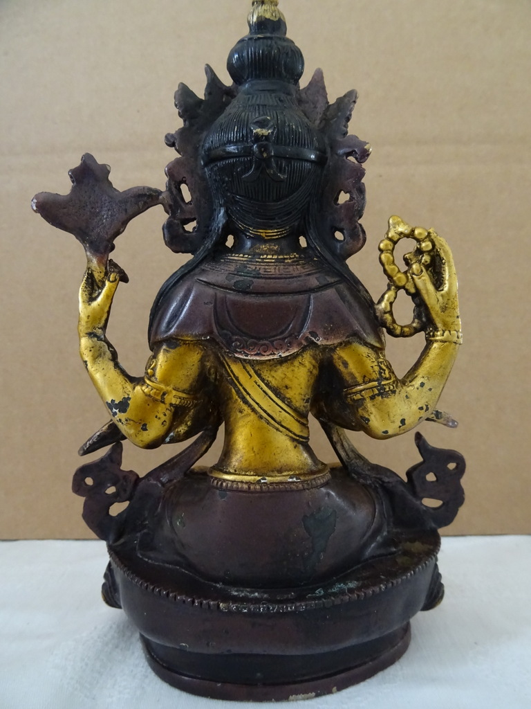 Verguld bronzen Boeddhabeeld Avalokiteshvara - Afbeelding 11