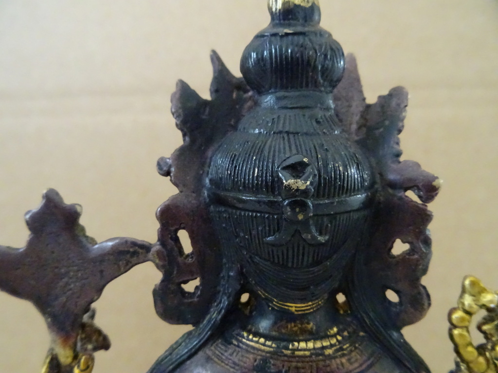 Verguld bronzen Boeddhabeeld Avalokiteshvara - Afbeelding 14