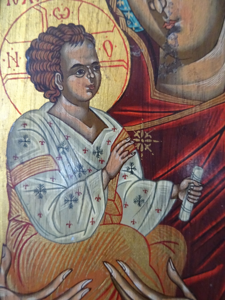 Groot geschilderd icoon Heilige Maria