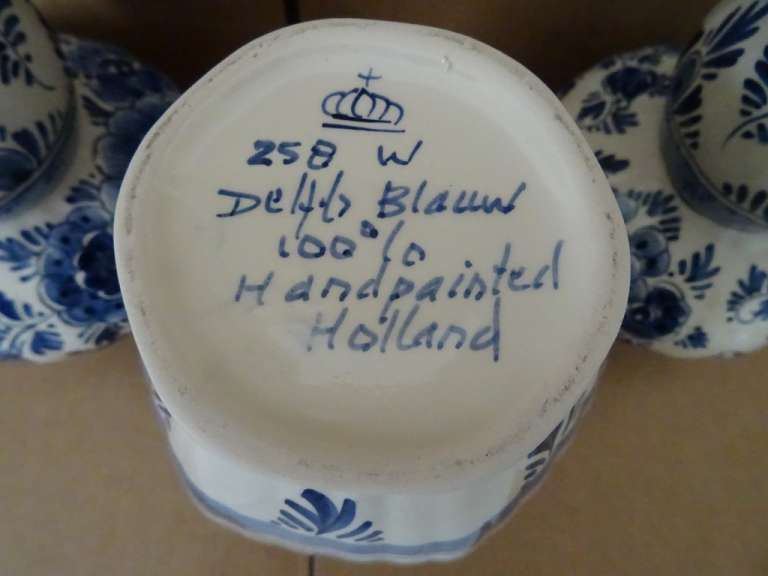 Antiek kaststel Delfts blauw Handpainted