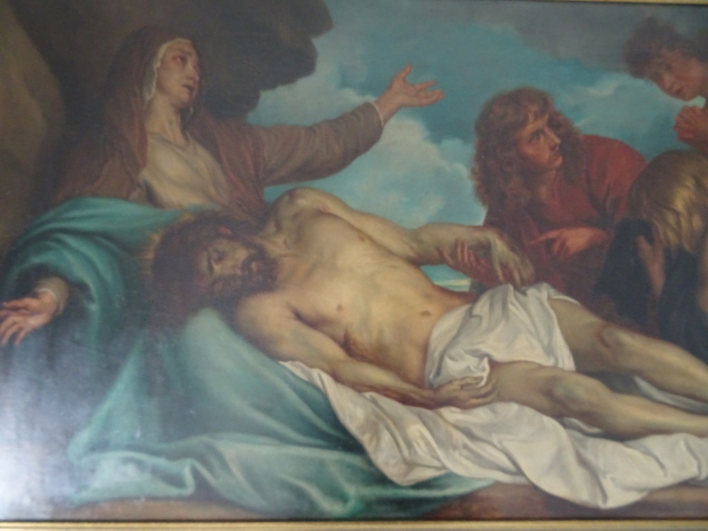 Antiek Piëta schilderij J.H. Mols - Afbeelding 2