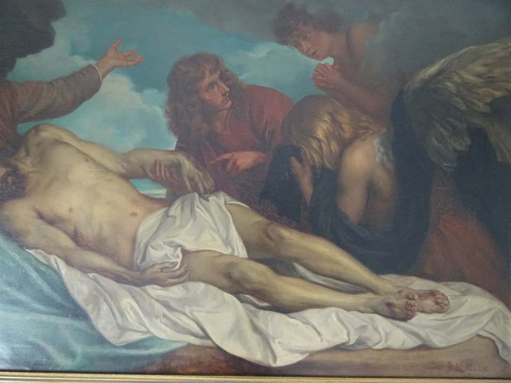 Antiek Piëta schilderij J.H. Mols - Afbeelding 17