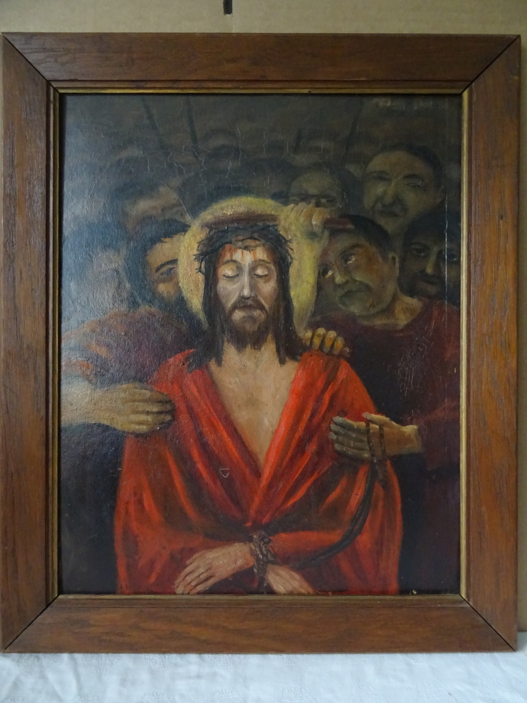 Vintage schilderij Jezus in gevangenschap