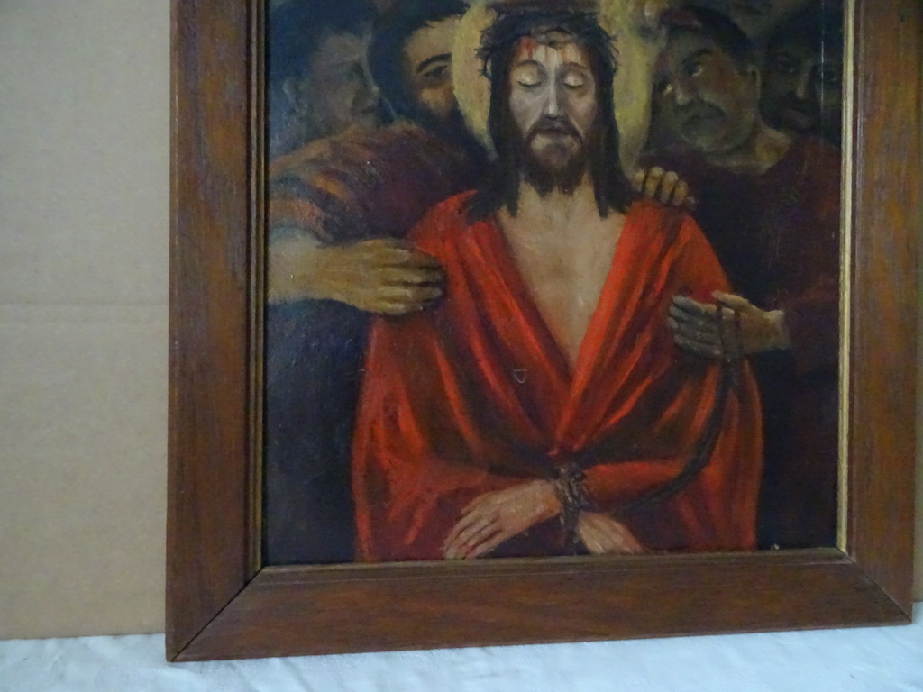 Vintage schilderij Jezus in gevangenschap - Afbeelding 5
