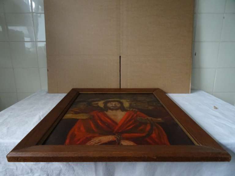 Vintage schilderij Jezus in gevangenschap