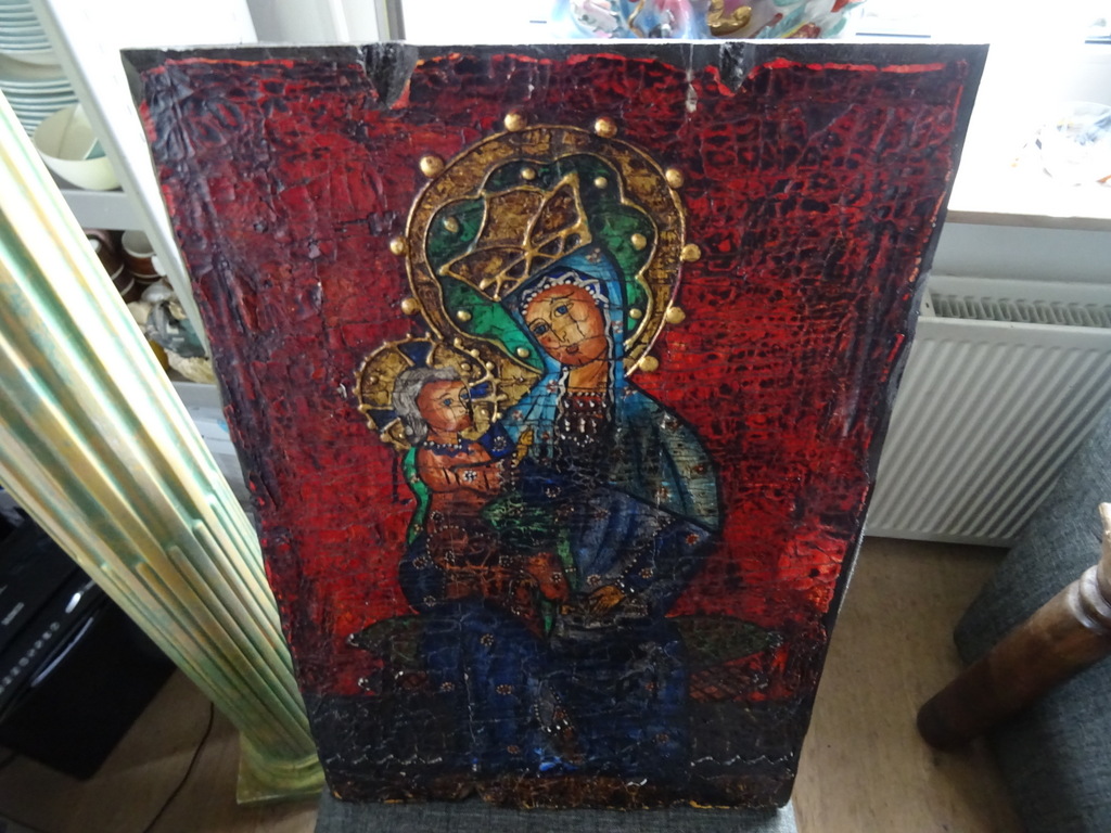 Enorm antiek icoon Heilige Maria Sterre der Zee - Afbeelding 4