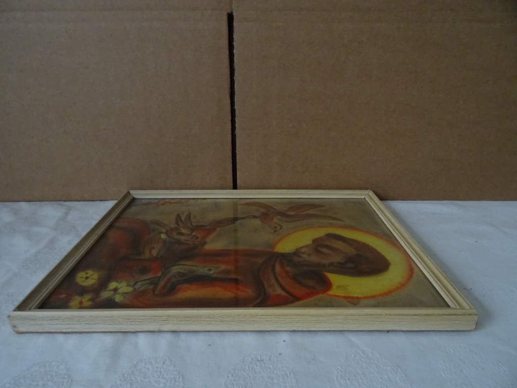 Antieke tekening Heilige Franciscus met duiven - Afbeelding 10