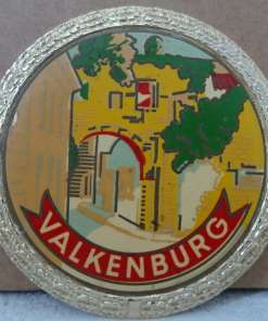 Antiek bordje Valkenburg automascotte grilplaatje