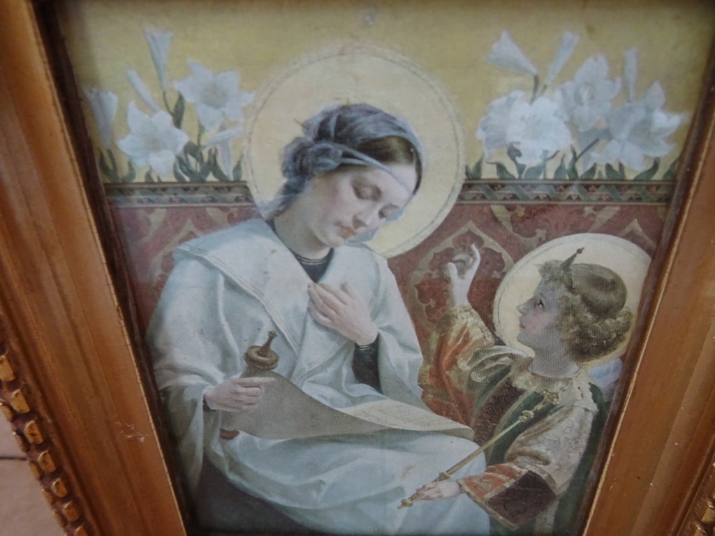 Antieke prent Maria De Moeder Gods - Afbeelding 2
