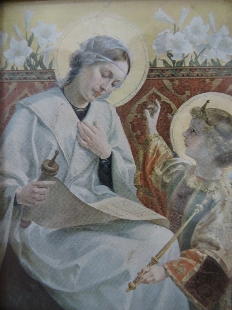 Antieke prent Maria De Moeder Gods - Afbeelding 3