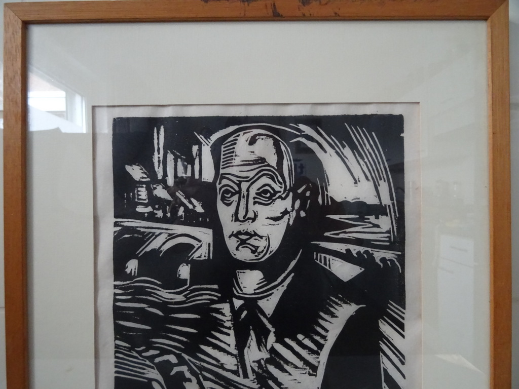 Henri Jonas houtsnede Zelfportret met Maasbrug - Afbeelding 2