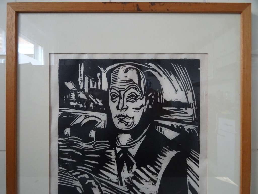 Henri Jonas houtsnede Zelfportret met Maasbrug - Afbeelding 3
