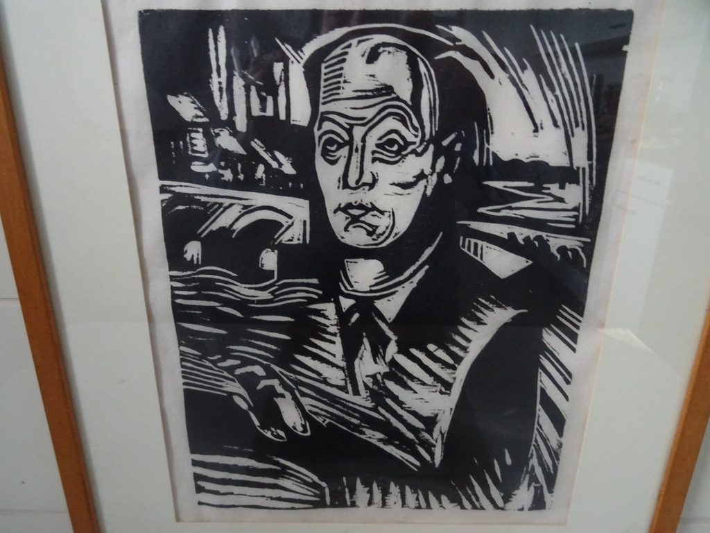 Henri Jonas houtsnede Zelfportret met Maasbrug - Afbeelding 5