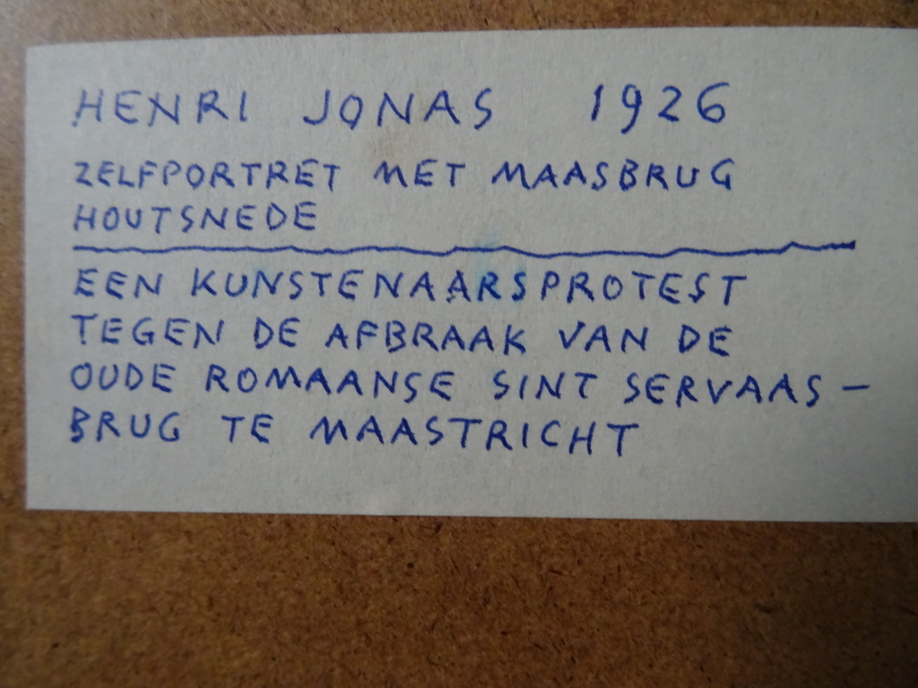 Henri Jonas houtsnede Zelfportret met Maasbrug - Afbeelding 9