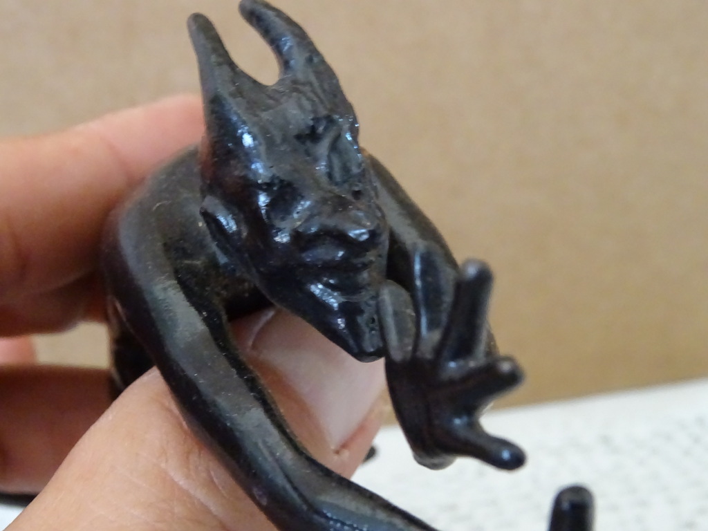 Vintage gietijzeren beeldje Satan - Afbeelding 3