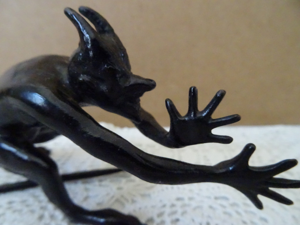 Vintage gietijzeren beeldje Satan - Afbeelding 5