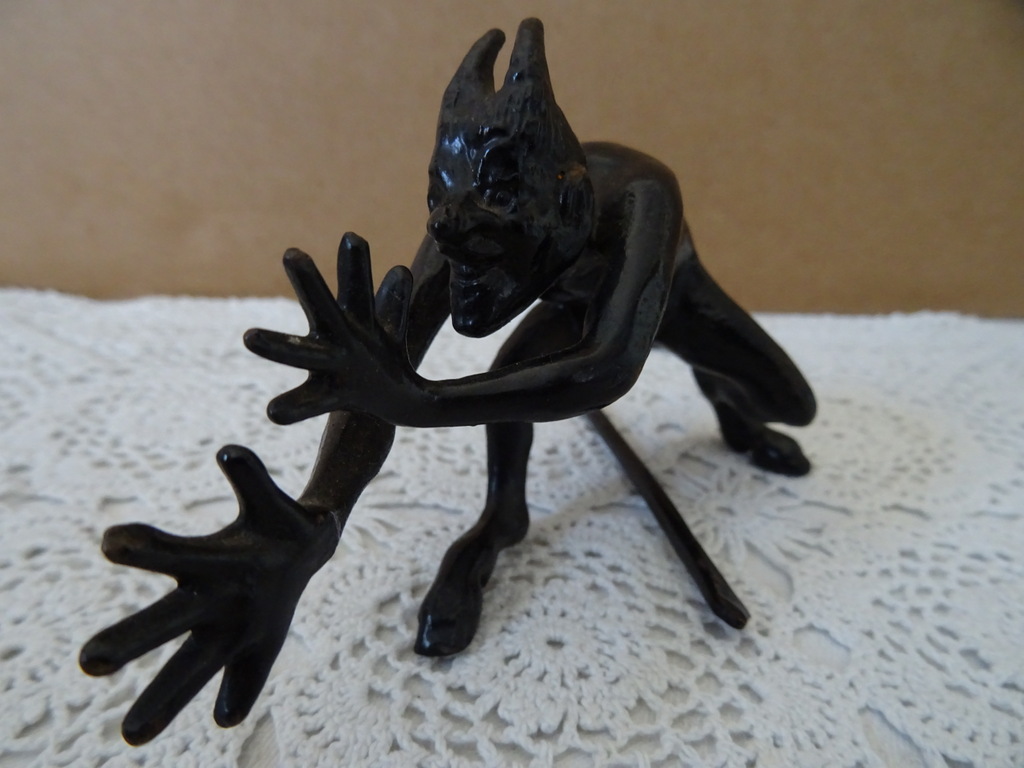Vintage gietijzeren beeldje Satan - Afbeelding 12