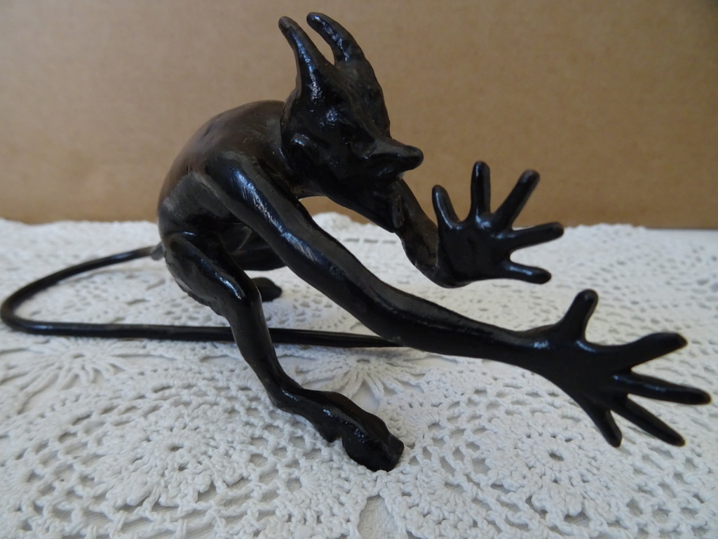 Vintage gietijzeren beeldje Satan - Afbeelding 13