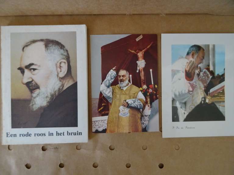 Boekje Padre Pio Een rode roos in het bruin