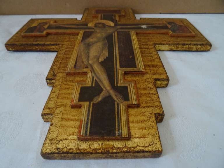 Schitterend houten kruisbeeld Art deco