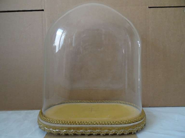 Vintage glazen stolp voor beeld 35 cm