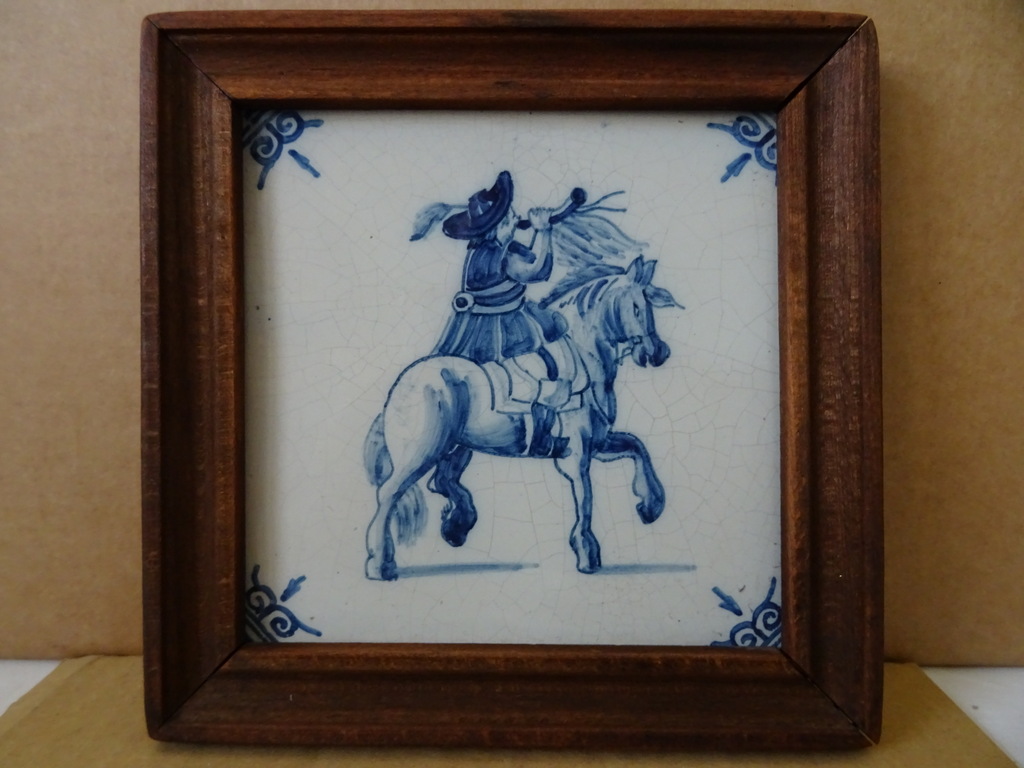 Vintage tegel Makkum met Ruiter