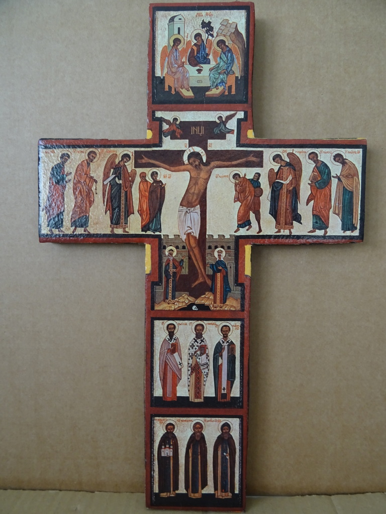 Groot houten kruisbeeld Art deco