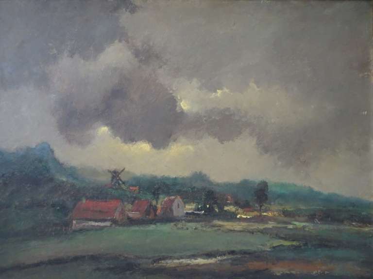 Schilderij Bert van den Broeck Landschap 64x52cm
