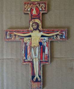 Klein houten kruisbeeld Art deco stijl