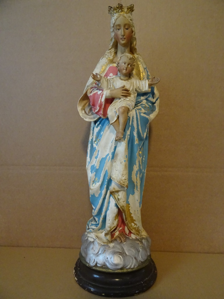 Antiek Mariabeeld De Moeder Gods 52 cm