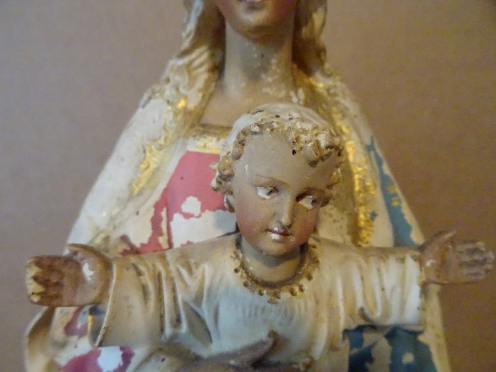 Antiek Mariabeeld De Moeder Gods 52 cm - Afbeelding 4