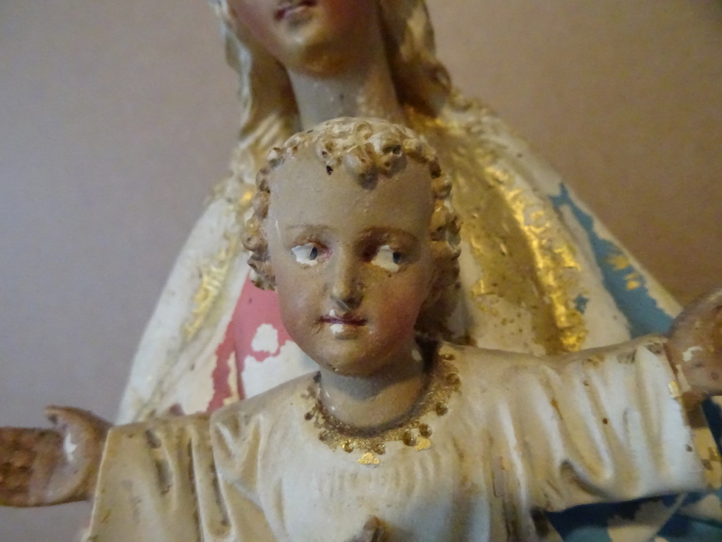 Antiek Mariabeeld De Moeder Gods 52 cm - Afbeelding 5