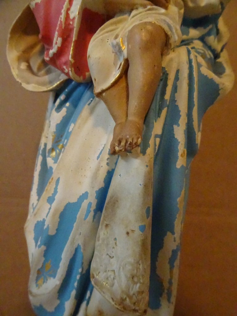 Antiek Mariabeeld De Moeder Gods 52 cm - Afbeelding 6