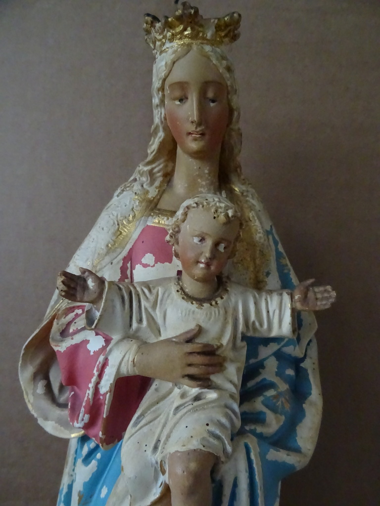 Antiek Mariabeeld De Moeder Gods 52 cm - Afbeelding 10