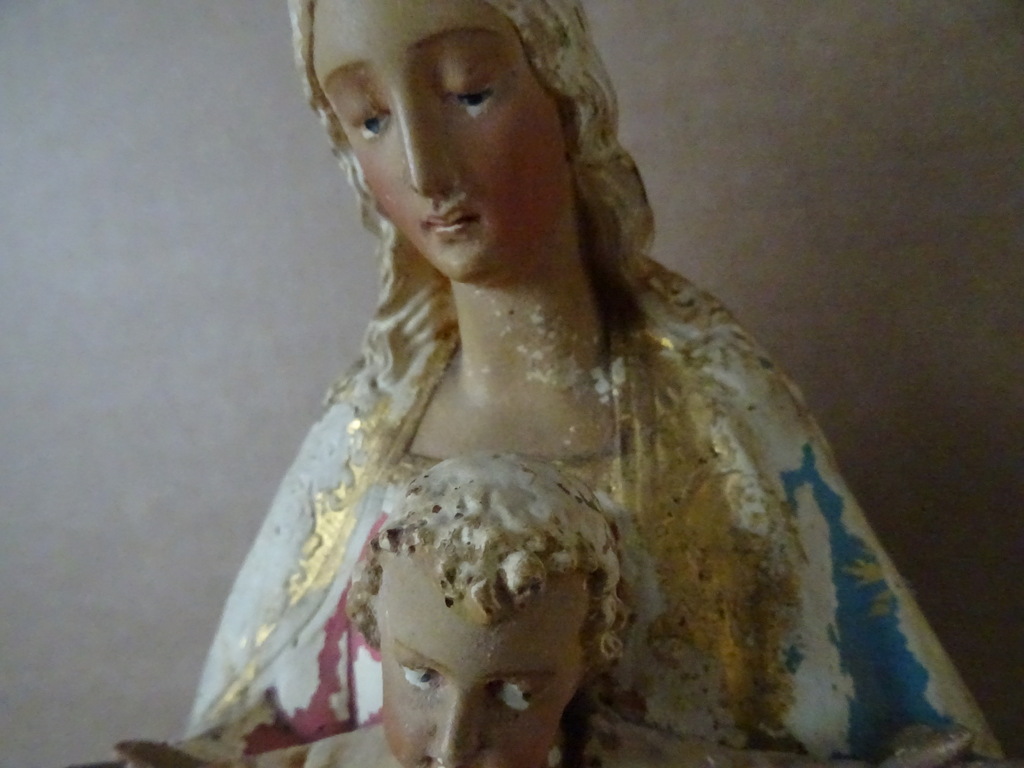 Antiek Mariabeeld De Moeder Gods 52 cm - Afbeelding 13
