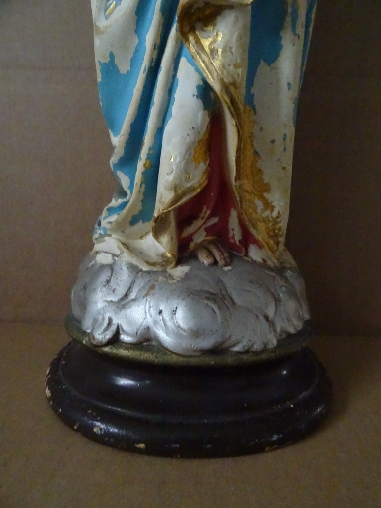 Antiek Mariabeeld De Moeder Gods 52 cm - Afbeelding 15