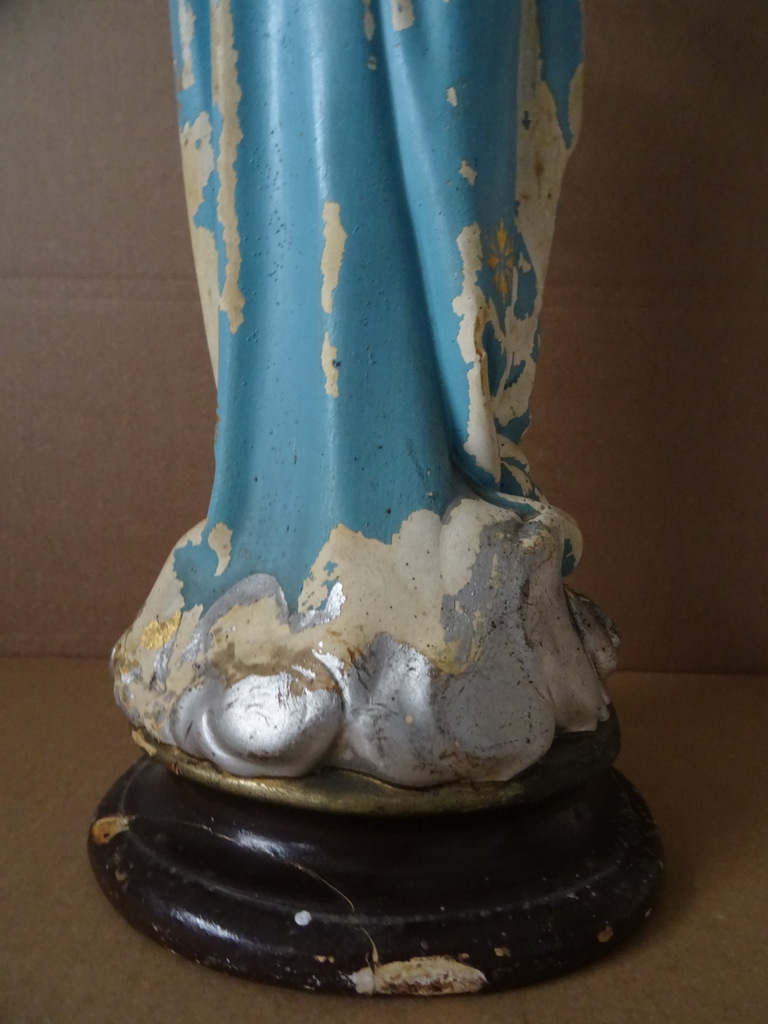 Antiek Mariabeeld De Moeder Gods 52 cm - Afbeelding 30