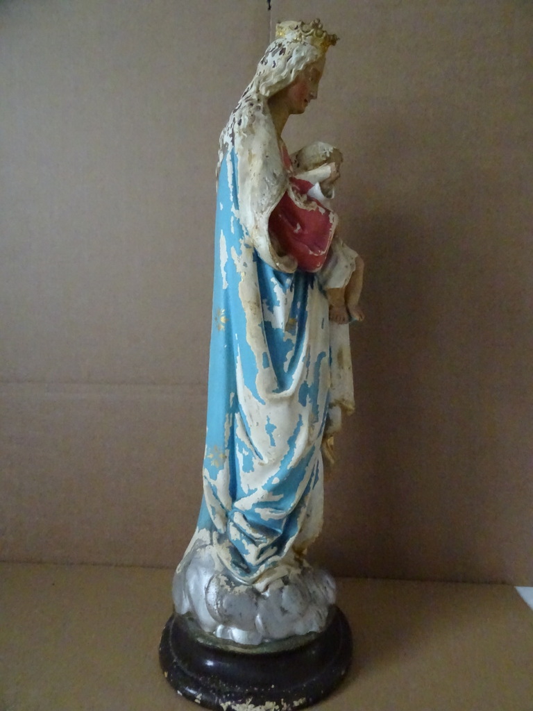 Antiek Mariabeeld De Moeder Gods 52 cm - Afbeelding 32