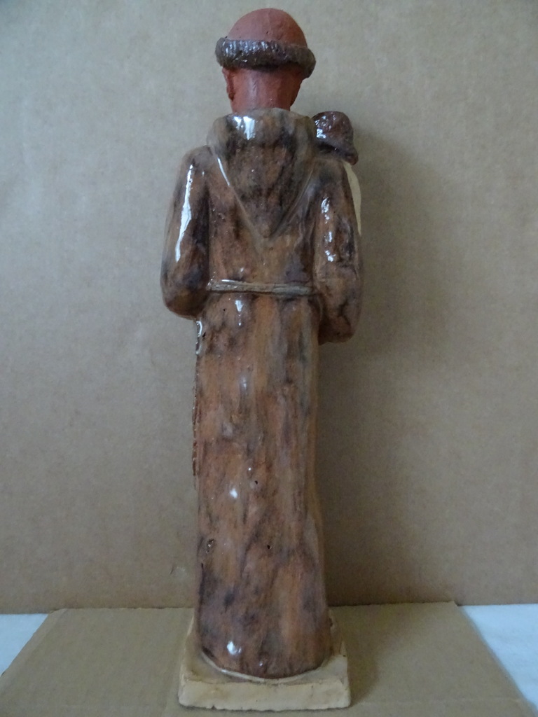 Antiek aardewerk beeld Heilige Antonius