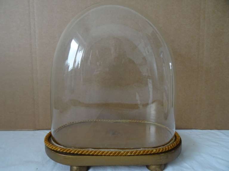Vintage glazen stolp voor beeld 23 cm