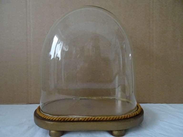 Vintage glazen stolp voor beeld 23 cm