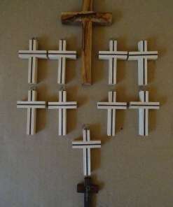 Collectie houten kruisjes