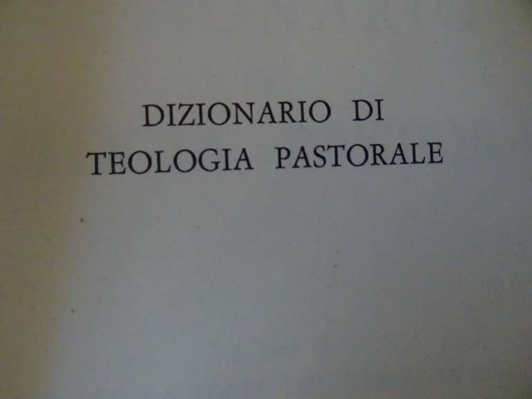 Dizionario di teologia pastorale Edizioni Paoline