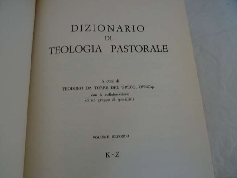 Dizionario di teologia pastorale Edizioni Paoline