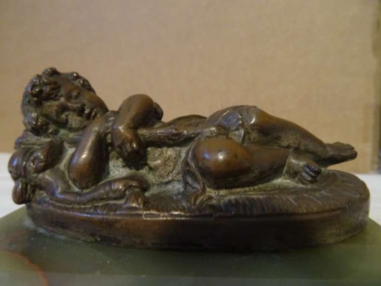 Antiek bronzen beeldje Kindje Jezus