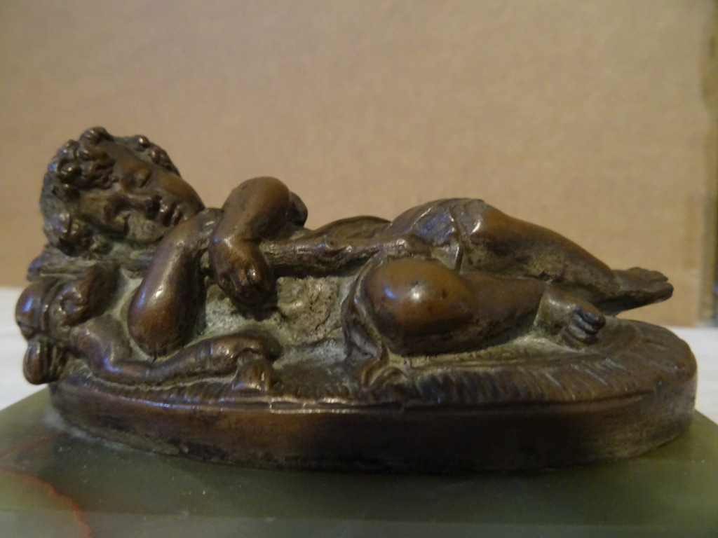 Antiek bronzen beeldje Kindje Jezus