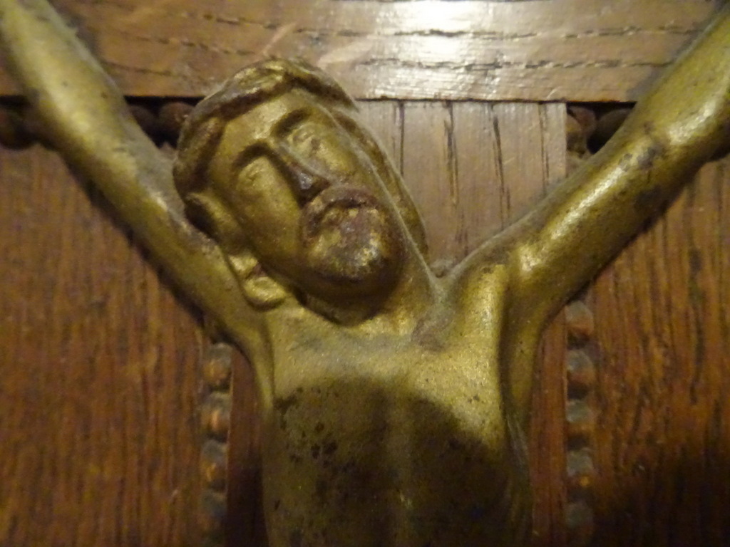 Antiek paneel met kruisbeeld 67 cm Antiek paneel met kruisbeeld 67 cm