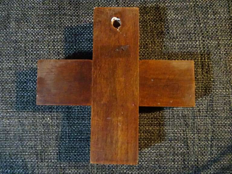 Vintage houten kruis met Duitse tekst