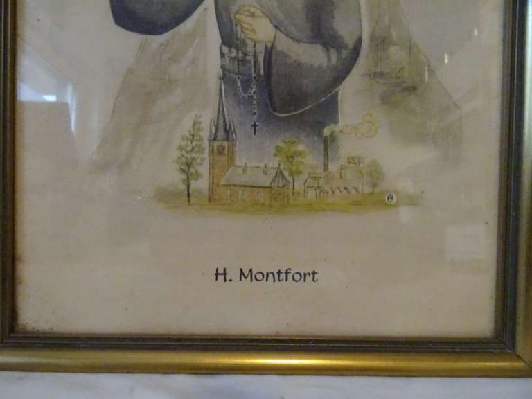 Grote prent Heilige Montfort in lijst